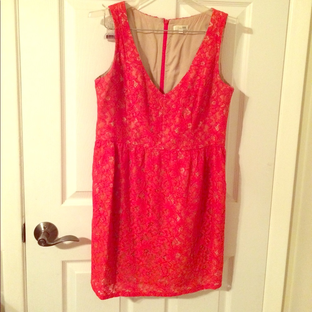 Shoshanna Red Lace Dress